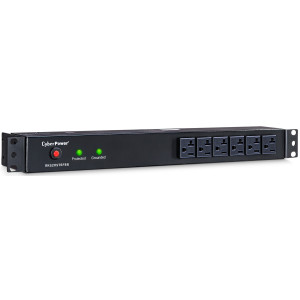 CyberPower RKBS20ST6F12R Rackmount surge protector, 20-Amp, 1800 Joules, 18 NEMA 5-20R outlets, NEMA 5-20P twist lock plug